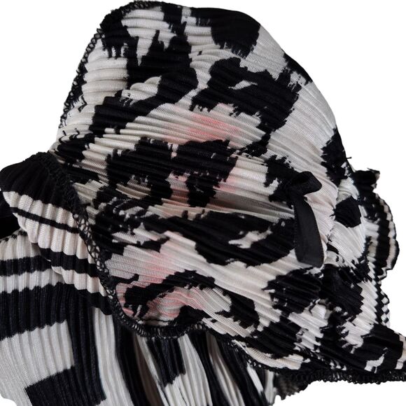 Vintage 80s Oversized Plisse Wrap Top Misses Plus One Size Mixed Print France - Picture 11 of 15